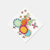 Garten-Fee mit Blumen Serviette (Ecke)