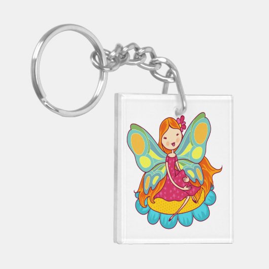 Garten-Fee Schlüsselanhänger (Vorderseite links)