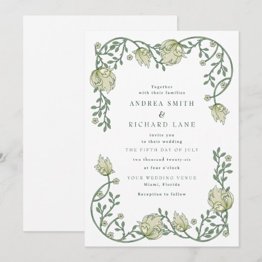 Garten-Feinmärchen-Hochzeitseinladungen Einladung (Vorne/Hinten)