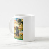 Garten - flach überzogener Retriever Kaffeetasse (Vorderseite Links)