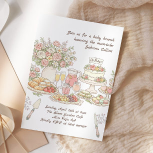Garten Floral Baby Brunch Baby Shower Einladung