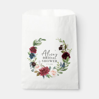 Garten Floral Blau Burgund Hochzeitsdusche Geschenktütchen