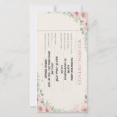 Garten Floral Boarding Pass Hochzeit Save The Date (Rückseite)