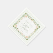 Garten Floral Gingham Brautparty Serviette (Ecke)