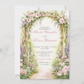 Garten Floralbogen Hochzeit Einladung (Vorderseite)