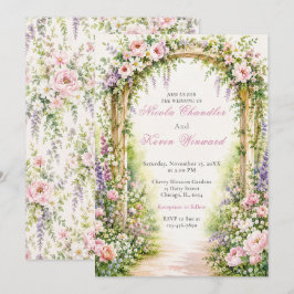 Garten Floralbogen Hochzeit Einladung