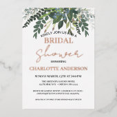 Garten Foliage Nature Green Brautparty Gold Folieneinladung (Vorderseite)