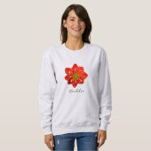 Garten-Foto-orange Dahlie-Blumen-Text Sweatshirt (Vorne ganz)