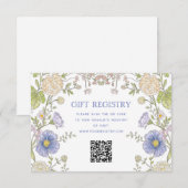 Garten-Frühlings-Blumen-Brautparty-QR-Code Begleitkarte (Vorne/Hinten)