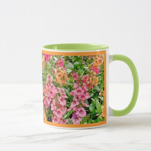 GARTEN FÜR KÄSE, PINK UND GRÜNE BLUMEN TASSE (Rechts)