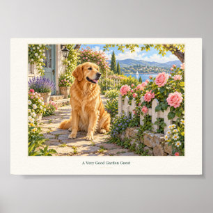 Garten-Gast Golden Retriever Kunstprint Poster