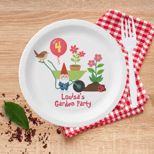 Garten-Geburtstag Pappteller