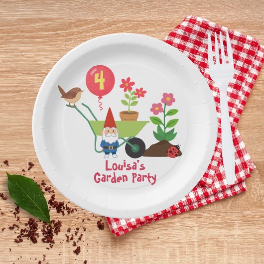 Garten-Geburtstag Pappteller