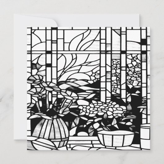 Garten Glasmalerei Feiertagskarte (Vorderseite)