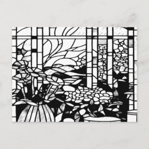 Garten Glasmalerei Feiertagspostkarte