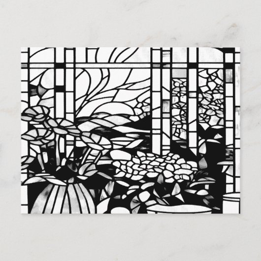 Garten Glasmalerei Feiertagspostkarte (Vorderseite)
