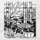Garten Glasmalerei Weinetikett (Einzelnes Label)