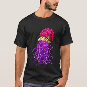 Garten-Gnom violetter Tintenfischbart Gnome-Abente T-Shirt
