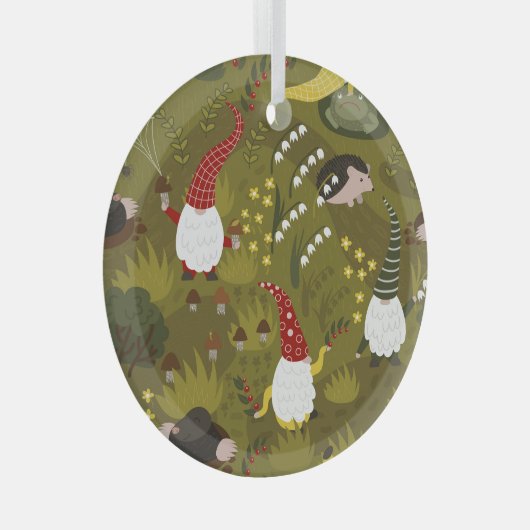 Garten Gnomes: Humorreiche Fauna. Ornament Aus Glas (Vorderseite Rechts)