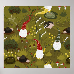 Garten Gnomes: Humorreiche Fauna. Poster