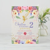 Garten-goldener feenhafter Geburtstag oder Einladung (Stehend Vorderseite)