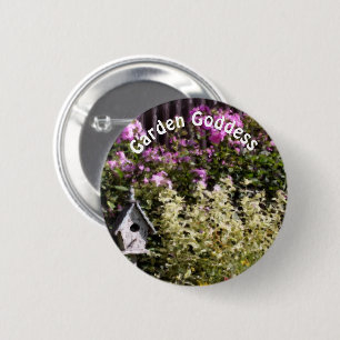 Garten-Göttin Blumengarten Cute Button