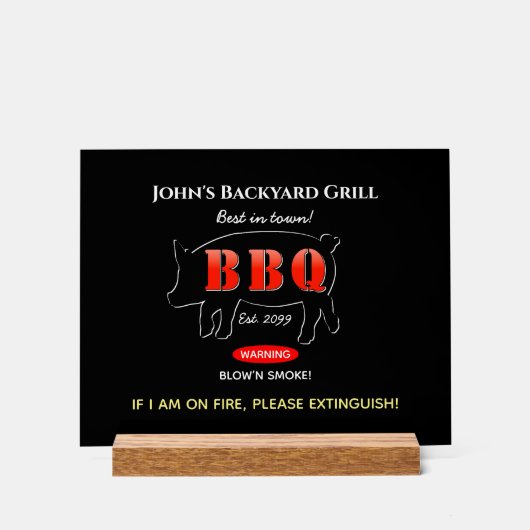 Garten Grillmeister Grillen BBQ Acrylschild (Vorderseite)