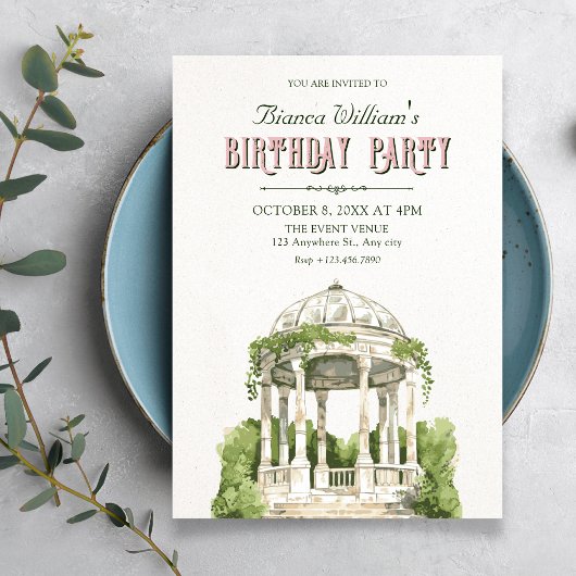 Garten Grün Geburtstag Einladung
