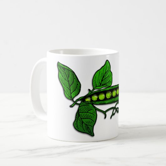Garten-grüne Erbsenhülsen Kaffeetasse (Vorderseite Links)