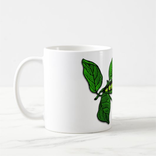 Garten-grüne Erbsenhülsen Kaffeetasse (Links)