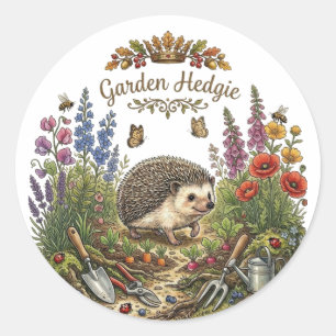 Garten Hedgie Süßer Igel Cottagecore Gärtnerei Runder Aufkleber