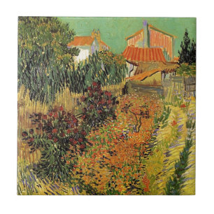 Garten hinter einem Haus. Vincent van Gogh. Fliese