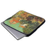 Garten hinter einem Haus. Vincent van Gogh. Laptopschutzhülle (Vorne Knopf)