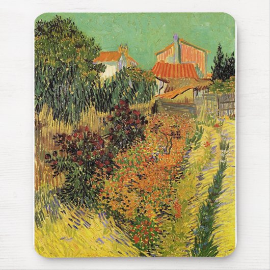 Garten hinter einem Haus. Vincent van Gogh. Mousepad (Vorne)