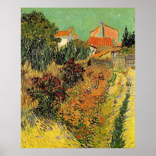 Garten hinter einem Haus. Vincent van Gogh. Poster (Vorne)