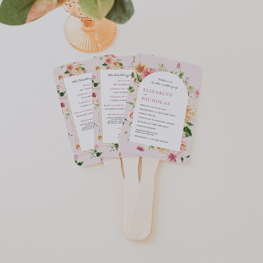 Garten-Hochzeit mit Nachglühen-Blumen Fächer