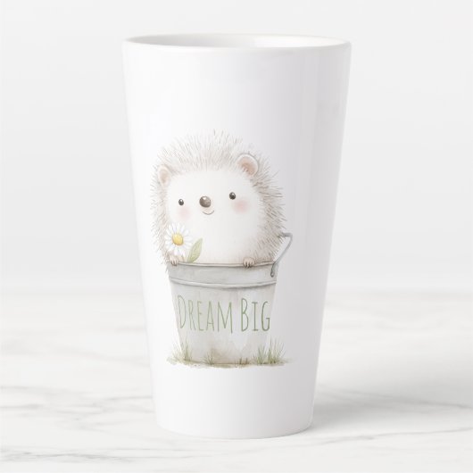 Garten-Igel mit Gänseblümchen Geburtstag Milchtasse (Vorderseite)
