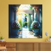 Garten im Freien und im Inneren Fountain Beautiful Leinwanddruck (Insitu (Wohnzimmer))