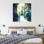 Garten im Freien und im Inneren Fountain Beautiful Leinwanddruck (Insitu (Schlafzimmer))