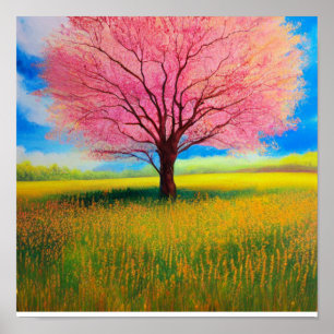 Garten im Frühlingspenster Poster