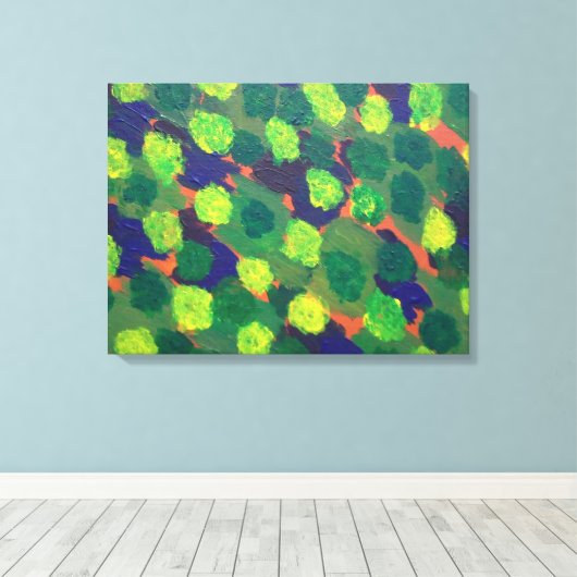 Gärten im Grünen Abstrakte Kunst Leinwanddruck (Insitu (Holzboden))