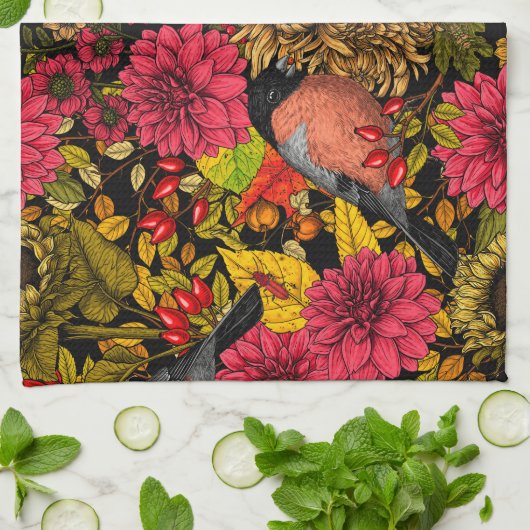 Garten im Herbst 2 Geschirrtuch (Gefaltet)