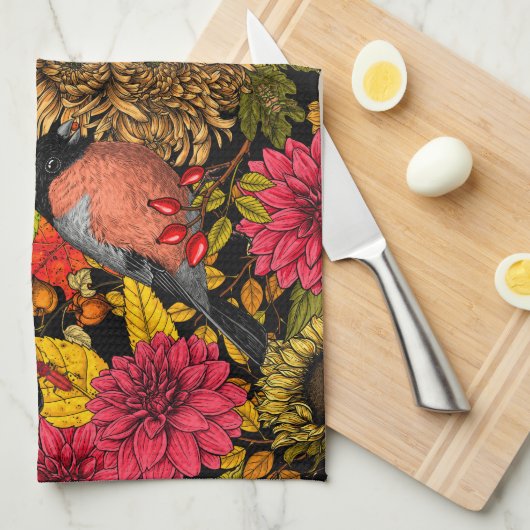 Garten im Herbst 2 Geschirrtuch (Viertel Falte)