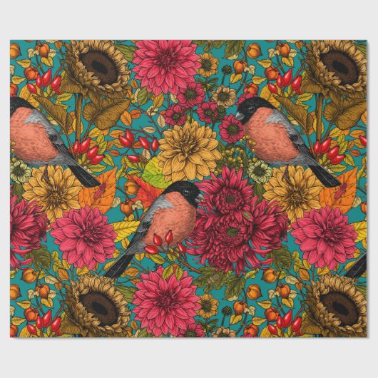 Garten im Herbst 3 Geschenkpapier (Flach)