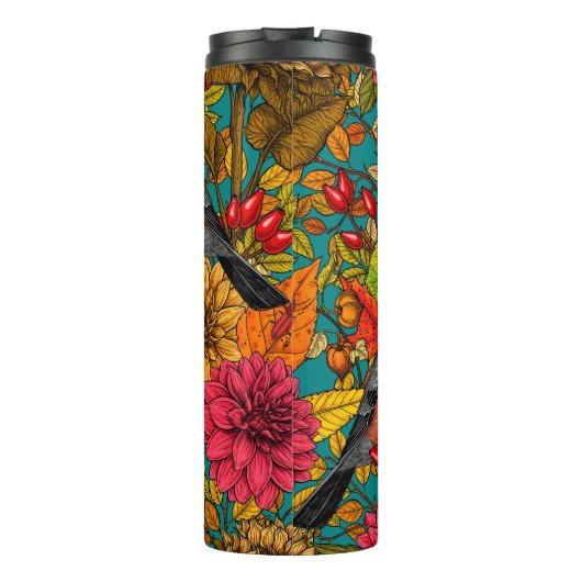 Garten im Herbst 3 Thermosbecher (Rückseite)