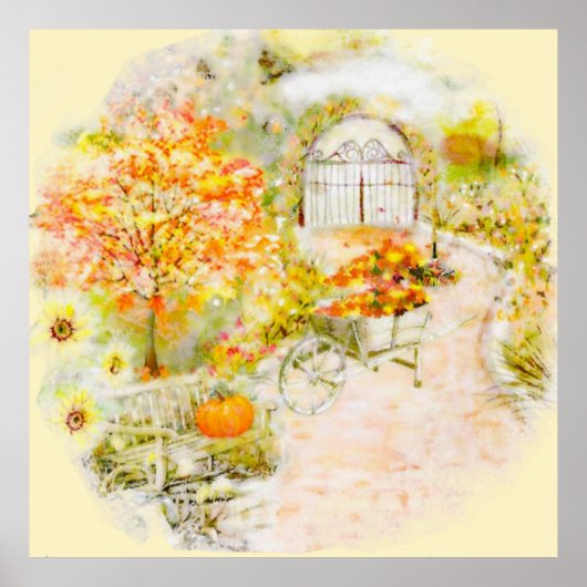 Garten im Herbst Poster (Vorne)