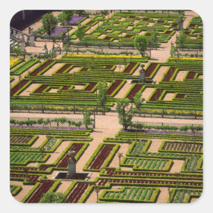 Garten im Villandry Chateau, Indre-et-Loire, 2 Quadratischer Aufkleber