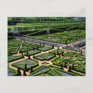 Garten im Villandry Chateau, Indre-et-Loire, Postkarte