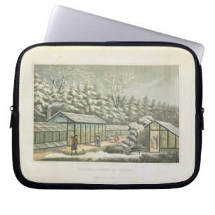 Garten im Winter, von den Fragmenten auf dem Th Laptopschutzhülle