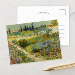 Garten in Arles | Vincent van Gogh Postkarte<br><div class="desc">Garten in Arles (1888) von dem niederländischen Postimpressionisten Vincent van Gogh. Originelle Kunstwerke sind ein Öl auf der Leinwand,  das eine üppige Landschaft mit bunten Blume darstellt. Verwenden Sie die Entwurfstools,  um einen benutzerdefinierten Text hinzuzufügen oder das Bild zu personalisieren.</div>